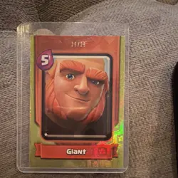 Clash Royale Giant Rare Foil Troop Card 25/25 Topps Serial Numbered 3300 HP - Image 1