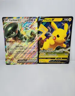 Pikachu V SWSH061 / Cyclizar ex SVP018 Jumbo Oversize Pokemon Promo Cards - Image 1
