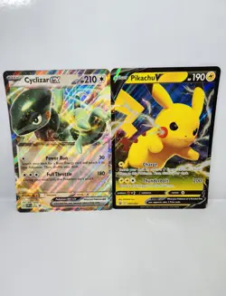 Pikachu V SWSH061 / Cyclizar ex SVP018 Jumbo Oversize Pokemon Promo Cards - Image 3