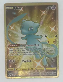 Mew Celebrations 25/25 Pokemon Card 25th Anniversary TCG Gold - Image 1