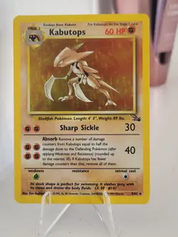 Kabutops 9/62 Fossil Holo Rare WOTC 1999 Pokemon Card Lightly Played (LP) - Image 1