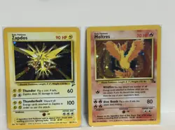 Pokemon TCG Moltres and Zapdos Unlimited HOLO Lot 2 Cards - Vintage - Image 1