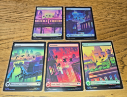MTG TMNT Ninja Rooftop Silhouette Land Bundle Foil Set x5 NM - Image 1