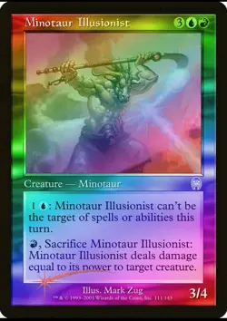 Magic the Gathering MINOTAUR ILLUSIONIST #111/143 Apocalypse 2001 Unc. Gold NM - Image 1