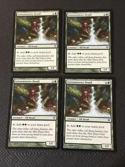 Greenweaver Druid X4 Zendikar Ex Condition See Pics Front/back - Image 1