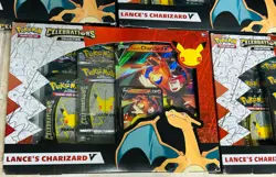 5x Pokemon Celebrations Lance's Charizard V Collection Box - Evolving Skies Pack - Image 5