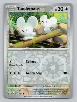 Reverse Holo Tandemaus 073/091 Common Paldean Fates Pokemon - Image 1