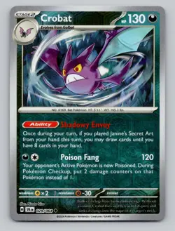Reverse Holo Crobat 029/064 Uncommon Shrouded Fable Pokemon - Image 1
