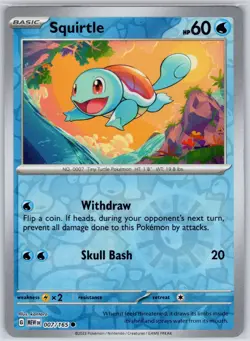 Squirtle 007/165 151 Common Reverse Holo NM - Image 1
