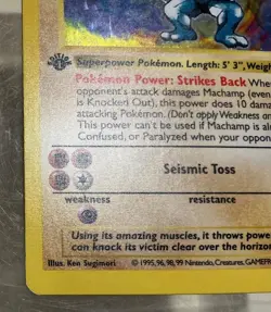 1995 First Edition Pokemon Card Machamp Holo 8/102 Great Condition - Image 4
