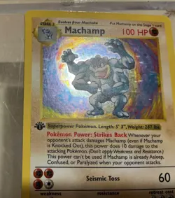1995 First Edition Pokemon Card Machamp Holo 8/102 Great Condition - Image 5