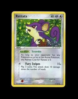 2004 Pokemon EX TEAM ROCKET RETURNS STAMP RATTATA HOLO REV FOIL 71/109! MP - Image 1
