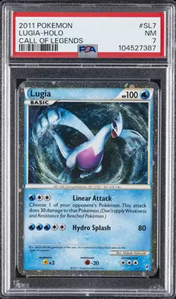 2011 POKEMON CALL OF LEGENDS #SL7 LUGIA-HOLO PSA 7 - Image 1