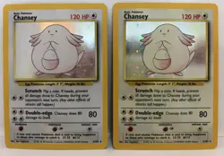Pokemon Chansey Base Set Holo 2 Cards 3/102 Wizards of the Coast 1999 - Image 1
