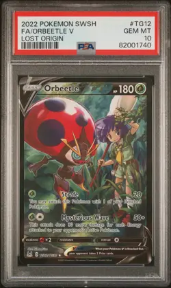 2022 POKEMON SWORD & SHIELD LOST ORIGIN #TG12 FULL ART/ORBEETLE V PSA 10 - Image 1