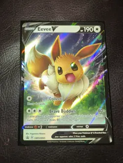Pokemon Eevee v SWSH065 TCG Sword & Shield Promo Card Holo NM Condition - Image 1