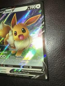 Pokemon Eevee v SWSH065 TCG Sword & Shield Promo Card Holo NM Condition - Image 3