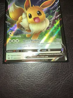 Pokemon Eevee v SWSH065 TCG Sword & Shield Promo Card Holo NM Condition - Image 4