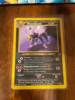 Houndoom 23/75 Rare Neo Discovery Vintage 2001 Pokemon TCG - Image 1