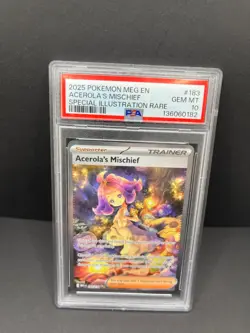 PSA 10 ACEROLA'S MISCHIEF 183/132 SIR MEGA EVOLUTION POKEMON 😍 - Image 1