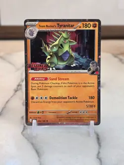 Pokemon TCG Team Rocket's Tyranitar (Prerelease) [Staff]096/182 Misc Promos NM - Image 1