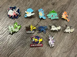 12 Official Pokemon Enamel Collector Pin Lot Pikachu Hawaii Evee Squirtle Bulb - Image 1