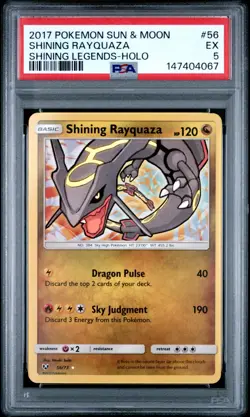 SHINING RAYQUAZA 56/73 -- 2017 -- PSA 5 -- Pokemon Sun And Moon Shining Legends - Image 1