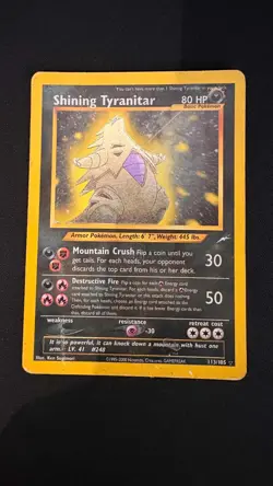 Pokemon Shining Tyranitar Holo, 113/105 - Neo Destiny Secret Rare Unlimited TCG - Image 1