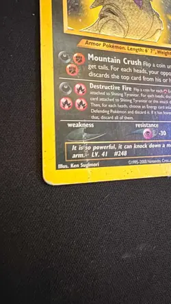 Pokemon Shining Tyranitar Holo, 113/105 - Neo Destiny Secret Rare Unlimited TCG - Image 4