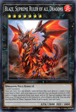 Yugioh! Mega Tins 2025 PREORDER 1x PScR Blaze, Supreme Ruler of All Dragons - Image 1