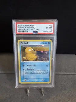 Pokemon Psyduck EX Team Rocket Returns #70 Reverse Holo PSA 6 2004 English - Image 1