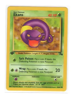 Pokemon TCG Ekans Fossil 46/62 1st Edition Common NM VTG - Image 1