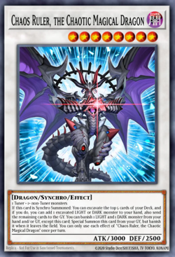 Yugioh! Mega Tins 2025 PREORDER 1x PScR Chaos Ruler, the Chaotic Magical Dragon - Image 1