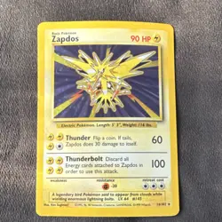 Pokemon TCG Zapdos Base Set Holo Rare 016/102 90 HP English Basic - Image 1