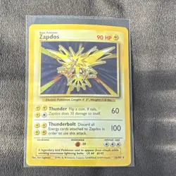 Pokemon TCG Zapdos Base Set Holo Rare 016/102 90 HP English Basic - Image 3