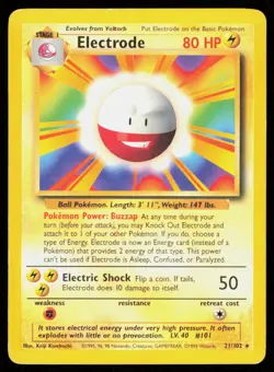 ELECTRODE 21/102 VINTAGE RARE BASE SET UNLIMITED POKEMON LP - Image 1