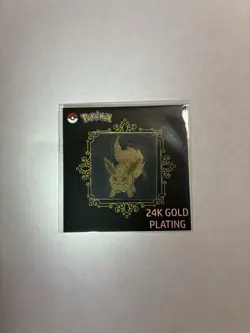 Flareon 24k Gold Plated Pokemon Sticker Korean Striking Popping Candy - Image 1