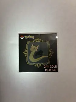 Pokemon Dratini Metal Sticker 24K Gold Plating - Image 1