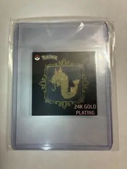 Gyrados 24k Gold Plated Sticker Korean Striking Candy Pokemon NM - Image 1