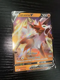 Lycanroc V SWSH199 Sword & Shield Promo Ultra Rare Holo Pokemon TCG Card NM - Image 3