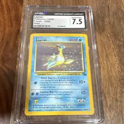 Pokemon Lapras Fossil Holo Rare 10/62 1999 English Basic 80 HP Card - Image 1