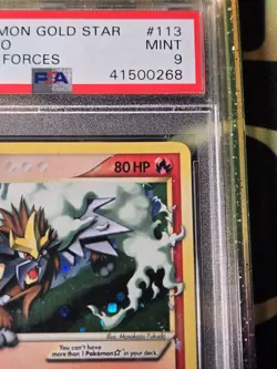 Pokemon Entei Gold Star * EX Holo Ultra Rare #113 * PSA 9 MINT - Guard Included - Image 3