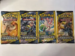 Pokemon Sun & Moon Unbroken Bonds Booster Packs x4 Art Set 3 Card Packs Sealed - Image 1