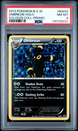 2013 POKEMON BLACK STAR PROMO UMBREON #BW93 HOLO PSA 8 NM #130126222 - Image 1
