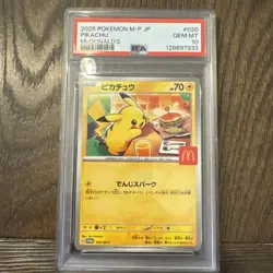 2025 Pokemon Japanese McDonald’s Promo Pikachu #020 PSA 10 GEM MINT - Image 1