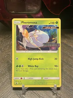 Pheromosa SM115 Forbidden Light Stamped Prerelease Black Star Promo Pokemon Card - Image 1