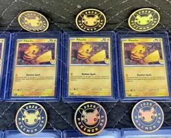 Pikachu 051/162 2026 Pokemon Day 30th Anniversary Promo Cards & Coins Lot of 10 - Image 4