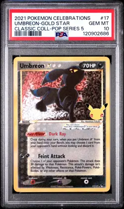 Umbreon Gold Star 17 Celebrations Classic Collection Pokemon PSA 10 *686 - Image 1