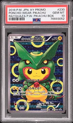 Poncho Wearing Pikachu 230/XY-P Rayquaza Promo Pokemon Japanese PSA 10 *052 - Image 1
