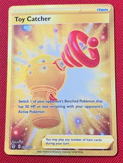 Gold Toy Catcher (Secret) 233/203 Pokemon TCG Evolving Skies Secret Rare Holo NM - Image 1